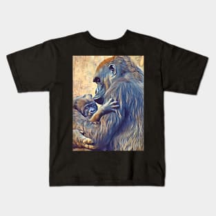 Western Lowland Gorilla and baby Kids T-Shirt